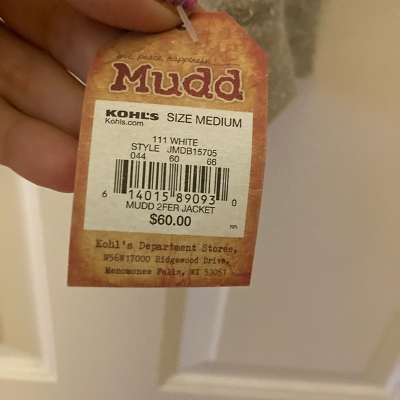 BNWT WHITE DENIM HOODED JACKET SIZE MEDIUM - Picture 3 of 4